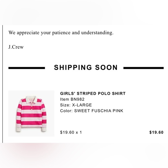 JCrew Girls’ Striped Polo Shirt XL (14) - Picture 6 of 6